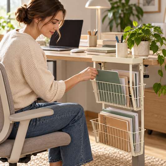 📚 Clamp-On Desk File Organizer