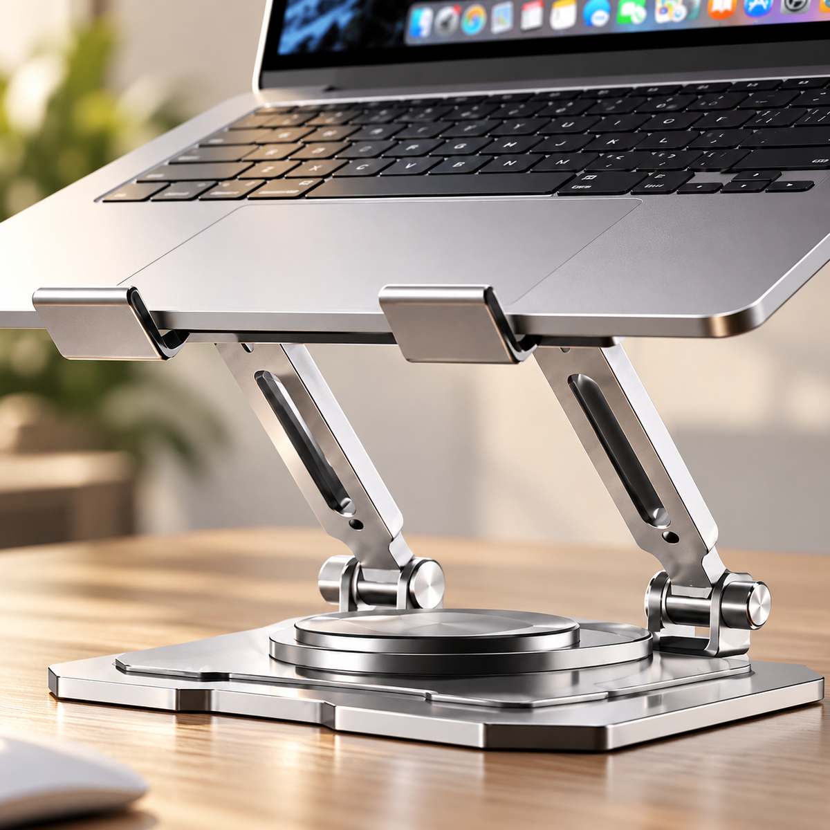💻 Adjustable Laptop & Tablet Stand | Foldable Metal Riser | Multi-Angle Ergonomic Desktop Holder