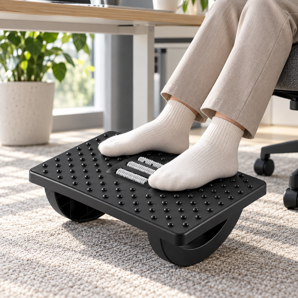 🦶 Ergonomic Footrest | Rocking Support | Under-Desk Comfort