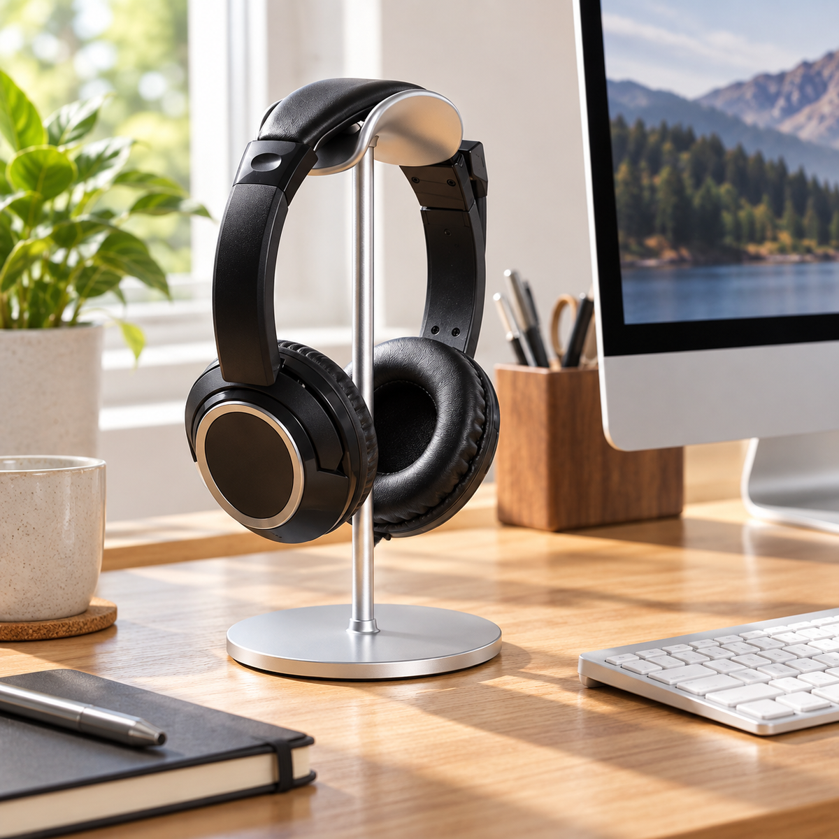 🎧 Desktop Headphone Stand | Metal Headset Holder | Space-Saving Desk Organizer