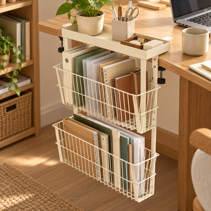 📚 Clamp-On Desk File Organizer