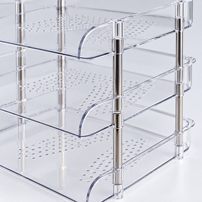 📚 3-Tier Office Desk Organizer | Clear Document & Supply Storage Rack