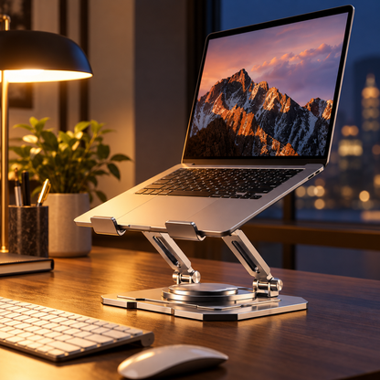 💻 Adjustable Laptop & Tablet Stand | Foldable Metal Riser | Multi-Angle Ergonomic Desktop Holder