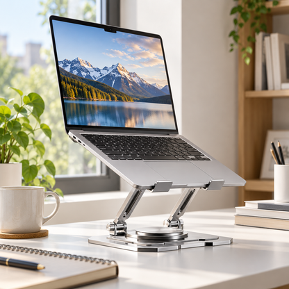 💻 Adjustable Laptop & Tablet Stand | Foldable Metal Riser | Multi-Angle Ergonomic Desktop Holder