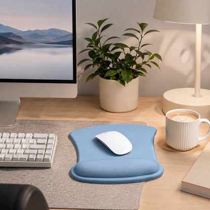 🖱️ Ergonomic Mouse Pad | Cushioned Wrist Support | Smooth Desk Surface for Work, Study & Gaming