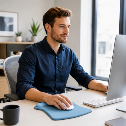 🖱️ Ergonomic Mouse Pad | Cushioned Wrist Support | Smooth Desk Surface for Work, Study & Gaming