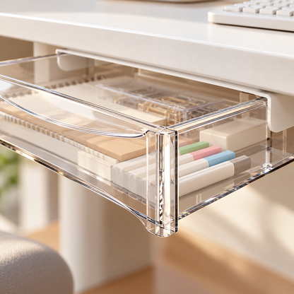 🗄️ Under-Desk Pull-Out Storage Drawer | Hidden Desktop Organizer