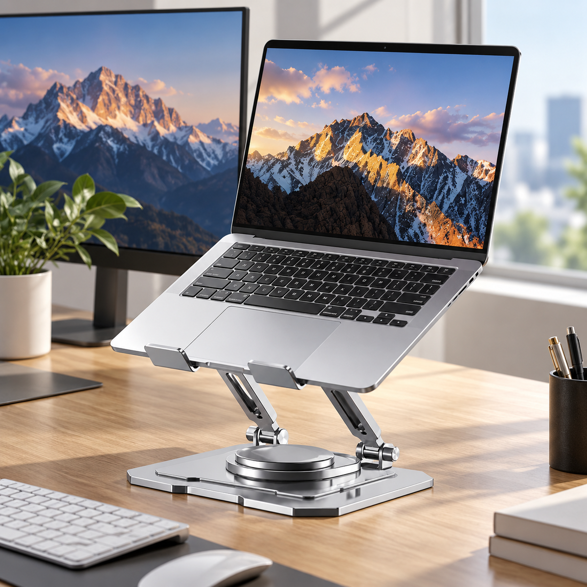 💻 Adjustable Laptop & Tablet Stand | Foldable Metal Riser | Multi-Angle Ergonomic Desktop Holder