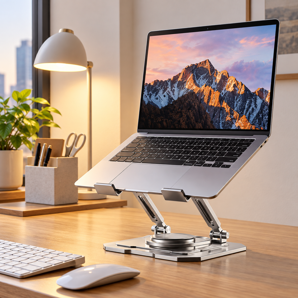 💻 Adjustable Laptop & Tablet Stand | Foldable Metal Riser | Multi-Angle Ergonomic Desktop Holder