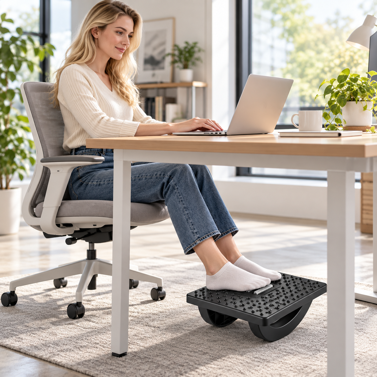 🦶 Ergonomic Footrest | Rocking Support | Under-Desk Comfort
