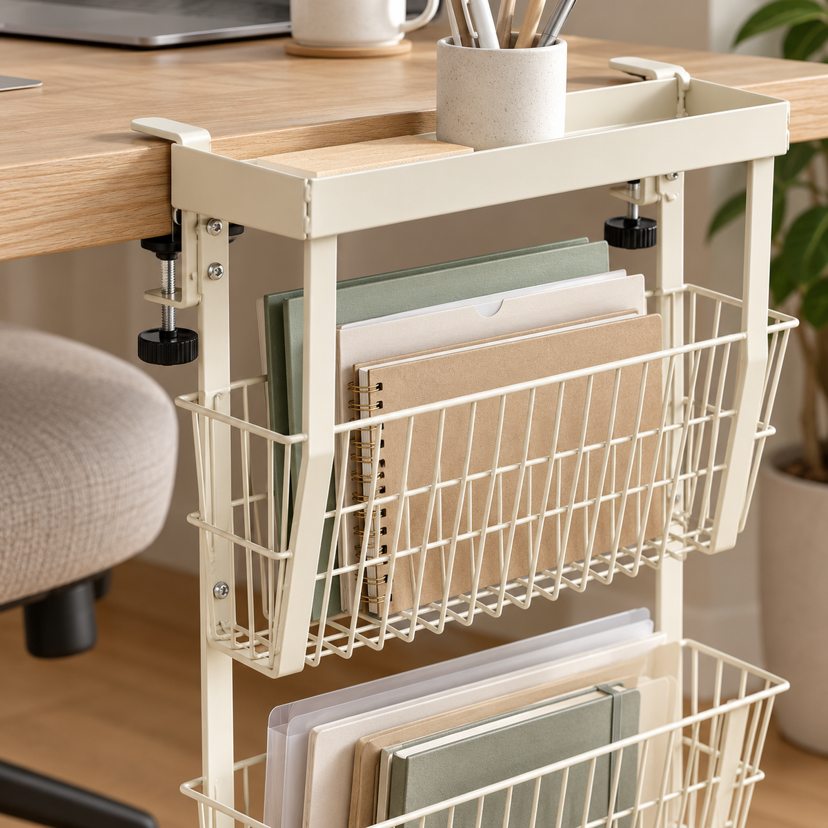 📚 Clamp-On Desk File Organizer